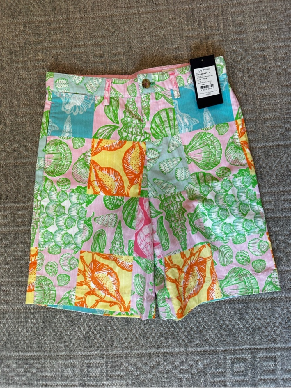 NWT Boys Lilly Pulitzer What the Shell Patch shorts size large 8/10